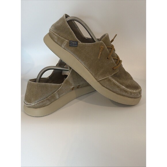 Chaco Men’s Chillos Sneakers Sz 10 Tan Canvas Slip On Shoes Comfort Lightweight main image 5